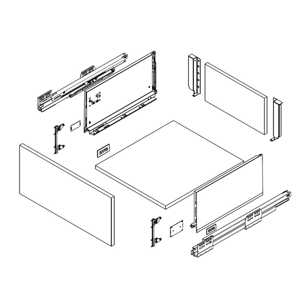 Dtc Dragon Pro 209 X 350Mm 40Kg Drawer Kit, Tilt Adjust (Matt Black ...