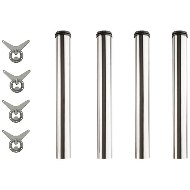 Table Leg, Adjustable 870-905Mm, Set Of 4 (Brushed Nickel) - Nikpol